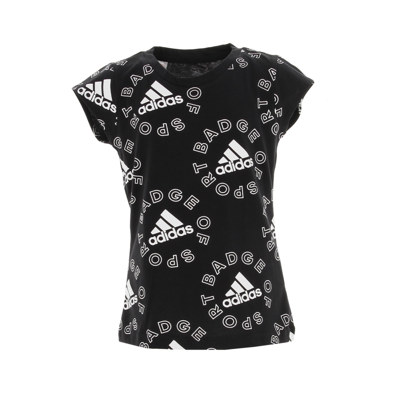 T-shirt de sport badge noir fille - Adidas