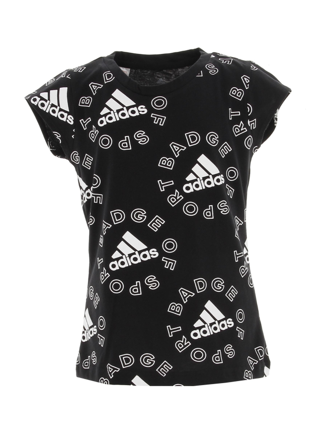 T-shirt de sport badge noir fille - Adidas