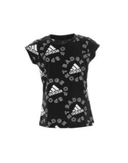 T-shirt de sport badge noir fille - Adidas