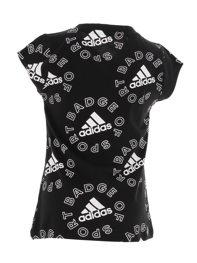 T-shirt de sport badge noir fille - Adidas