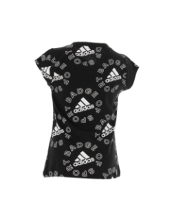 T-shirt de sport badge noir fille - Adidas