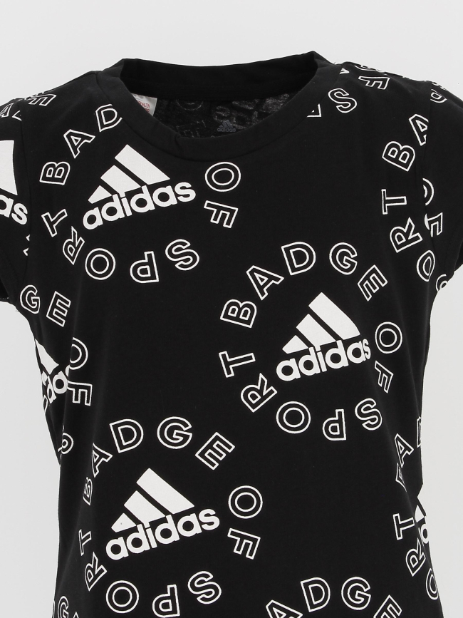 T-shirt de sport badge noir fille - Adidas