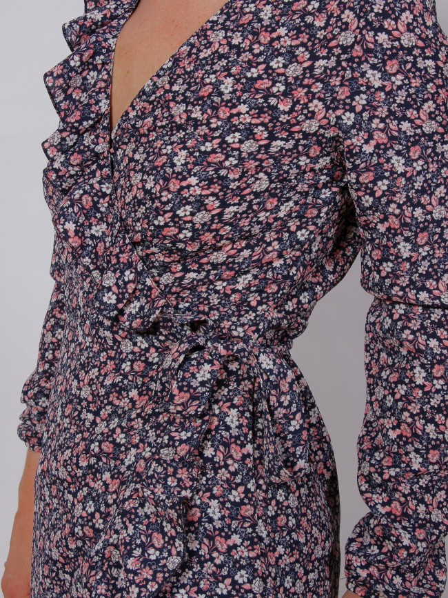 Robe portefeuille floral rose femme - Only