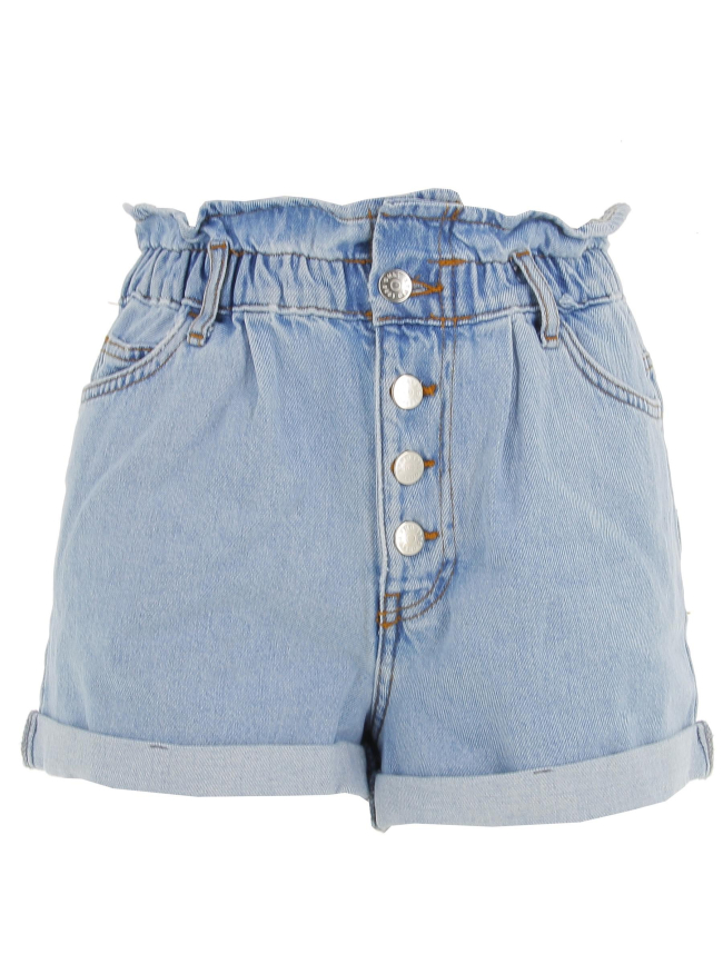 Short paperbag denim bleu femme - Only