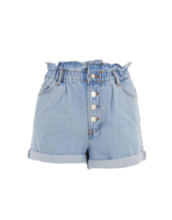 Short paperbag denim bleu femme - Only