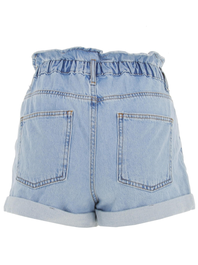 Short paperbag denim bleu femme - Only