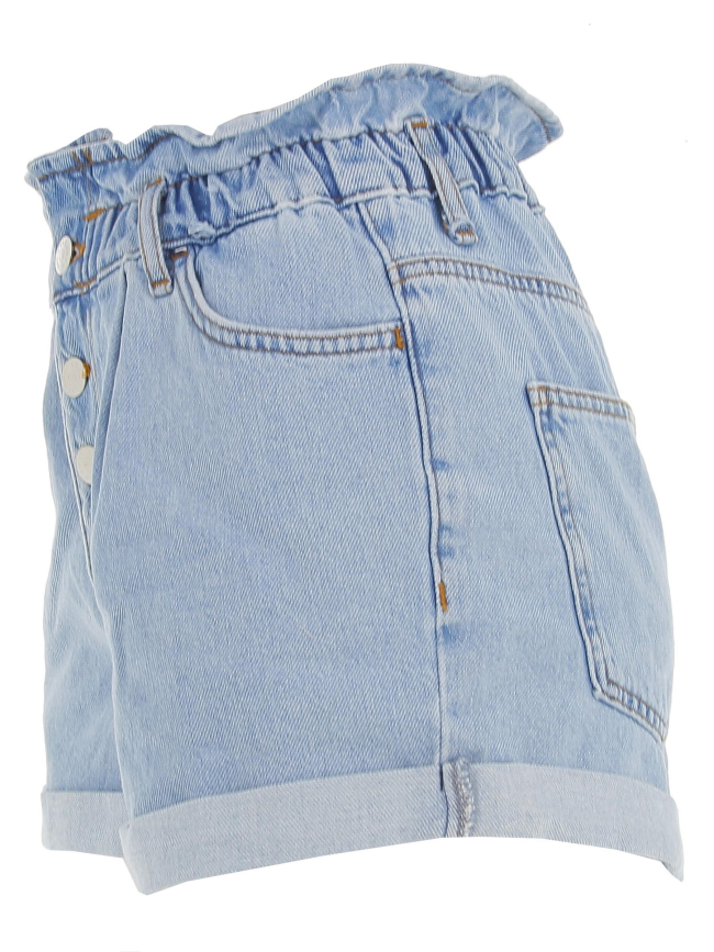 Short paperbag denim bleu femme - Only