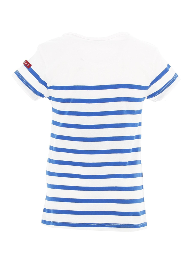 T-shirt marinière brodé bleu/blanc enfant - Little Marcel