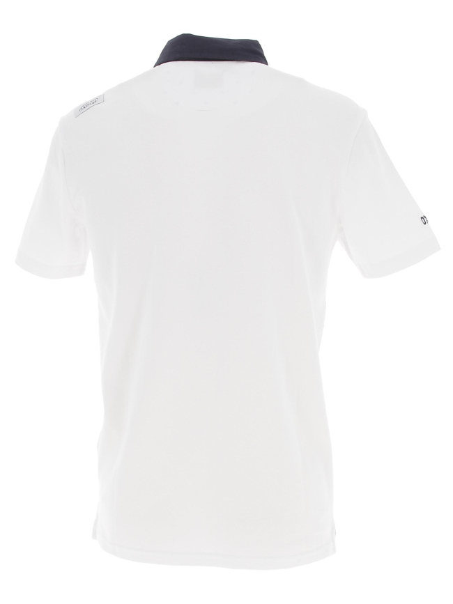 Polo maille piquée col bleu piezzi blanc homme - Oxbow