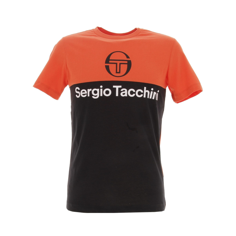 T-shirt bicolore orange et noir homme - Sergio Tacchini