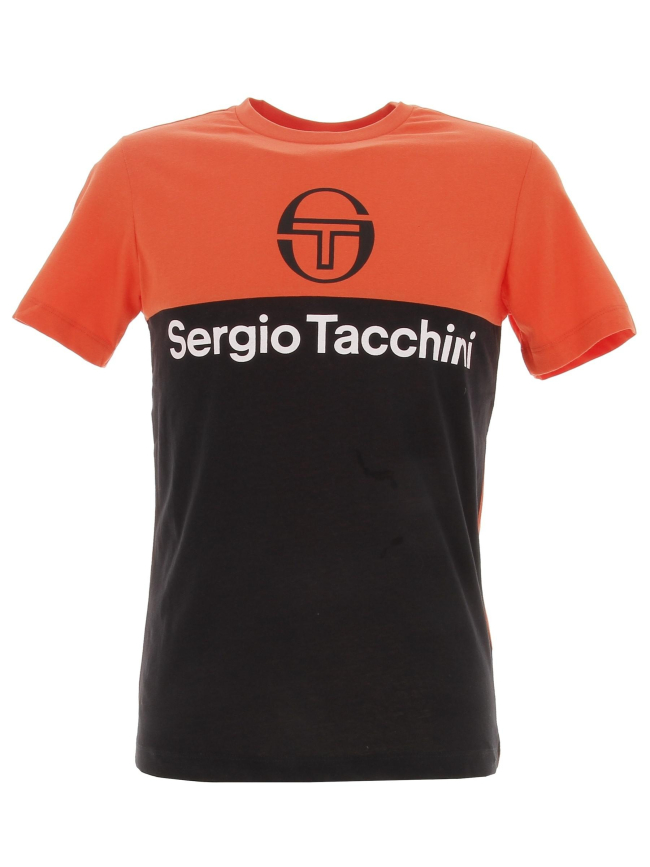 T-shirt bicolore orange et noir homme - Sergio Tacchini