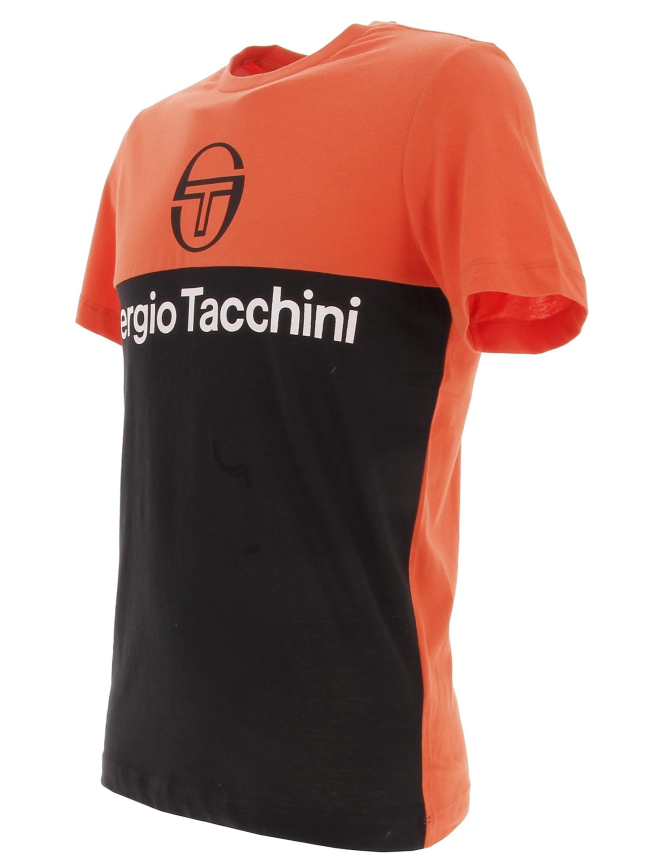 T-shirt bicolore orange et noir homme - Sergio Tacchini