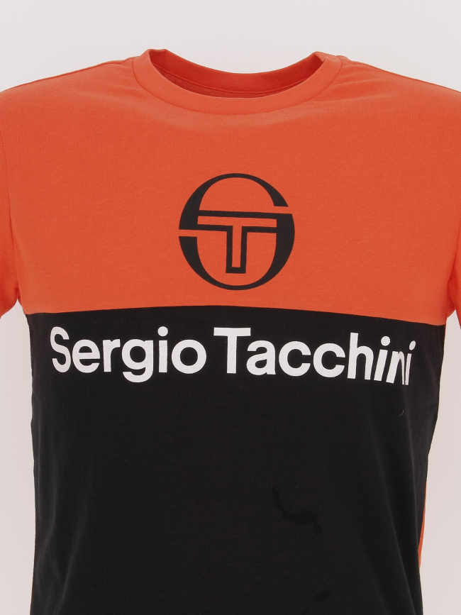 T-shirt bicolore orange et noir homme - Sergio Tacchini