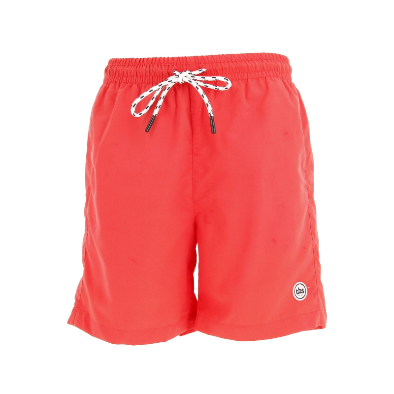 Short de bain uni logo orange homme - Tbs