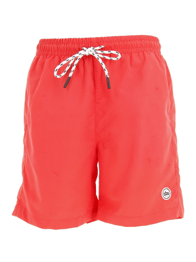 Short de bain uni logo orange homme - Tbs