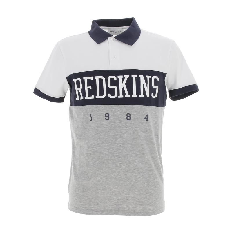 Polo calder gris bleu et blanc homme - Redskins