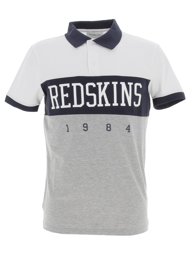 Polo calder gris bleu et blanc homme - Redskins
