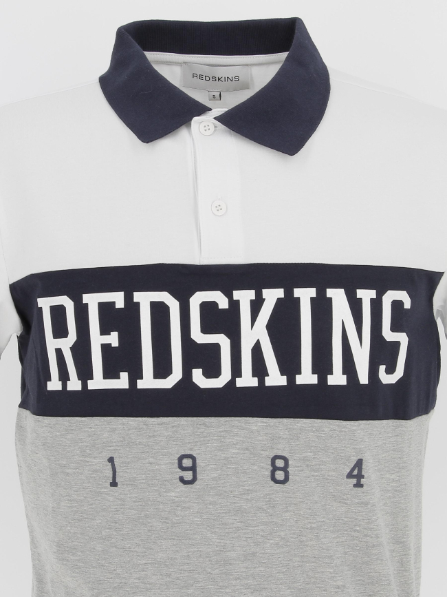 Polo calder gris bleu et blanc homme - Redskins
