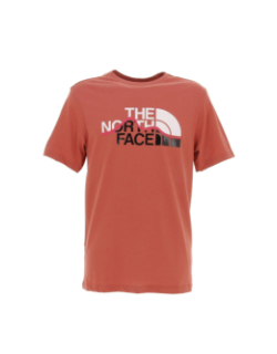 T-shirt ss mountain line rouge homme - The North Face