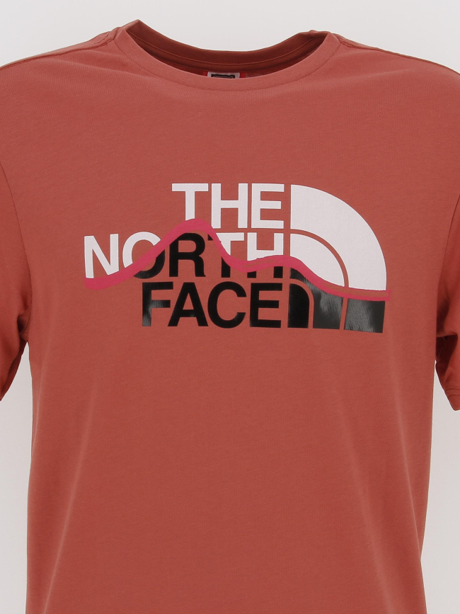T-shirt ss mountain line rouge homme - The North Face