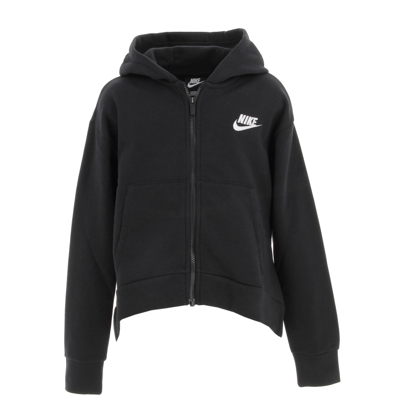 Sweat à capuche zippé nsw club noir fille - Nike