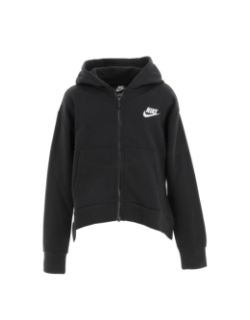 Sweat à capuche zippé nsw club noir fille - Nike