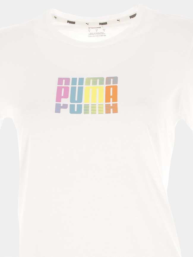 T-shirt logo blanc femme - Puma
