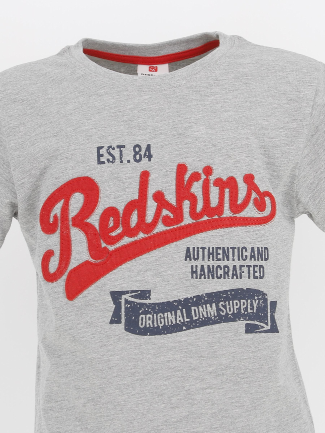 T-shirt manche courte gris chiné garçon - Redskins