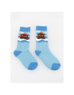 Pack 2 paires chaussettes ski ourson bleu enfant - Thyo