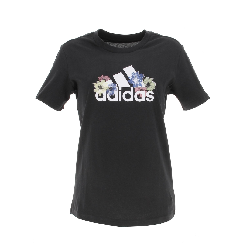 T-shirt floral noir femme - Adidas