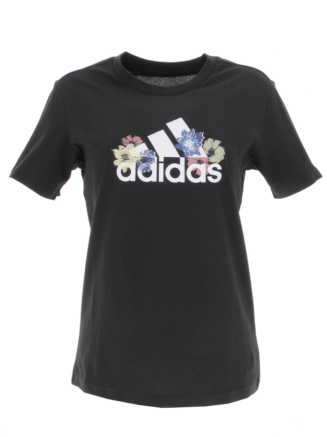 T-shirt floral noir femme - Adidas
