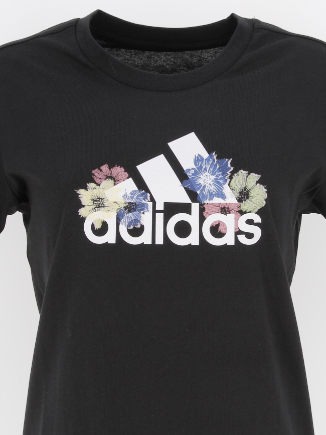 T-shirt floral noir femme - Adidas