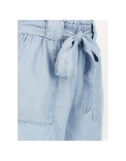 Short denim malibu paperbag bleu clair femme - Only