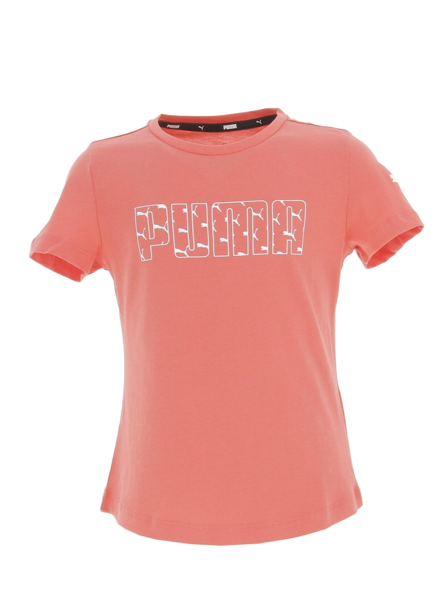 T-shirt multilogo rose fille - Puma