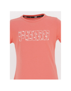 T-shirt multilogo rose fille - Puma