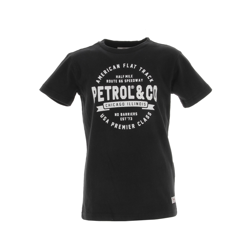 T-shirt round noir garçon - Petrol Industries