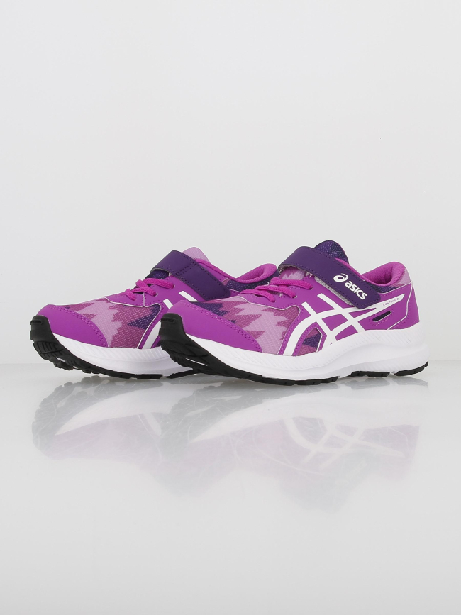 Chaussures de running à scratch contend 8 ps rose fille - Asics