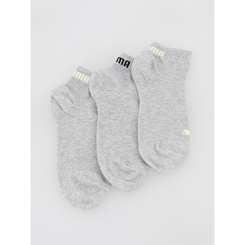 Pack 3 paires de socquettes sport gris - Puma