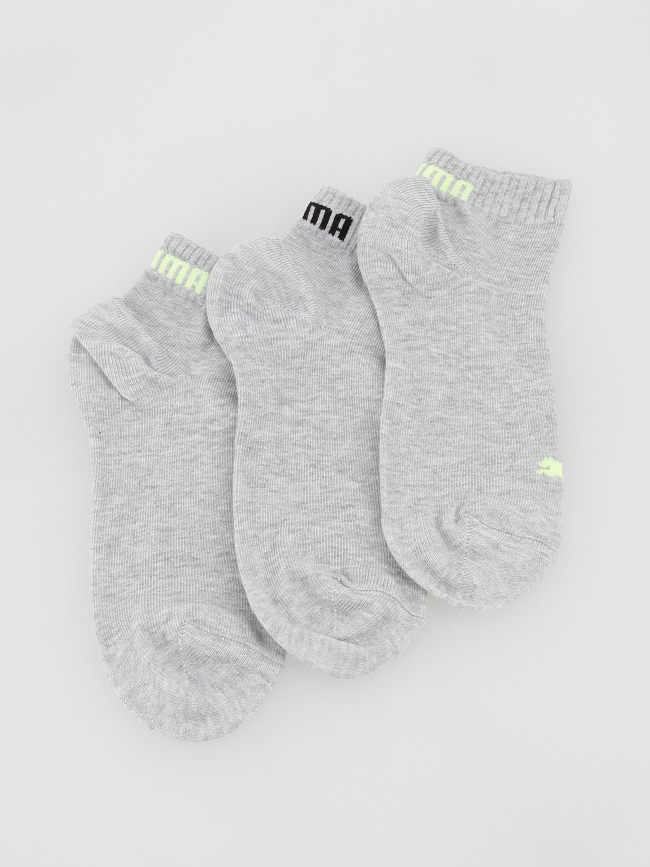 Pack 3 paires de socquettes sport gris - Puma