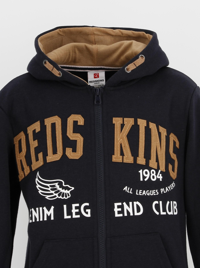 Sweat à capuche zippé bleu marine garçon - Redskins