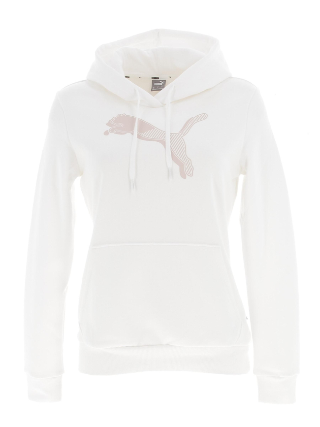 Sweat à capuche power grph blanc femme - Puma