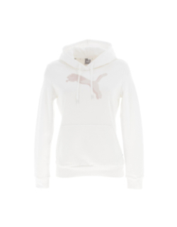 Sweat à capuche power grph blanc femme - Puma