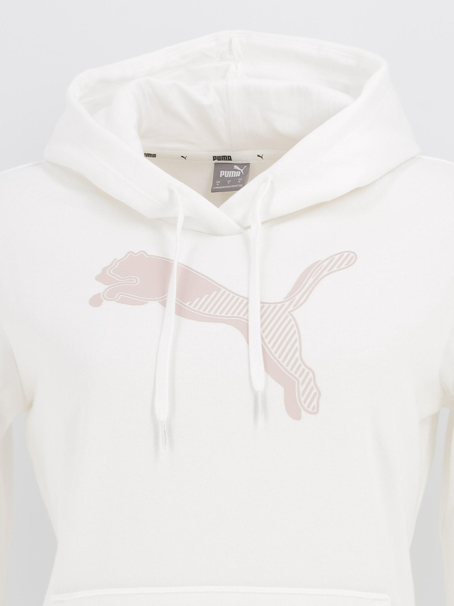 Sweat à capuche power grph blanc femme - Puma