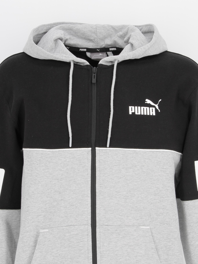 Sweat à capuche zippé gris - Puma