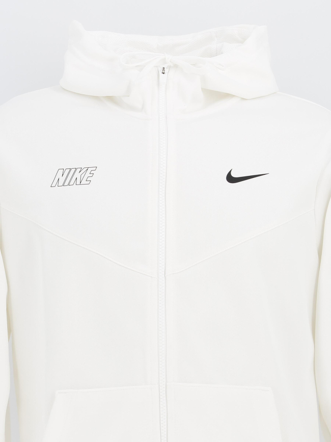 Sweat à capuche zippé repeat blanc homme - Nike