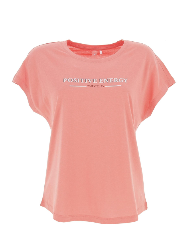 T-shirt positive loose orange femme - Only