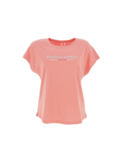 T-shirt positive loose orange femme - Only