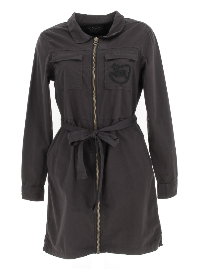 Robe à ceinture flap noir femme - Von Dutch