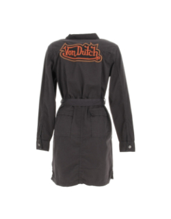 Robe à ceinture flap noir femme - Von Dutch