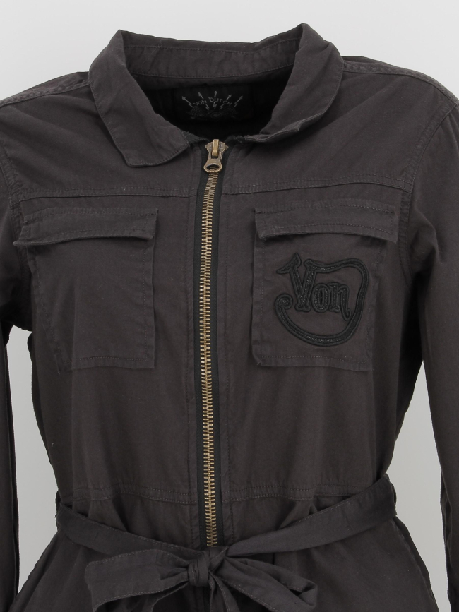 Robe à ceinture flap noir femme - Von Dutch